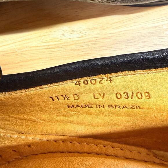 SANDRO MOSCOLONI PEBBLED LEATHER PENNY LOAFERS IN BLACK MEN'S 11.5 D - Picture 13 of 15